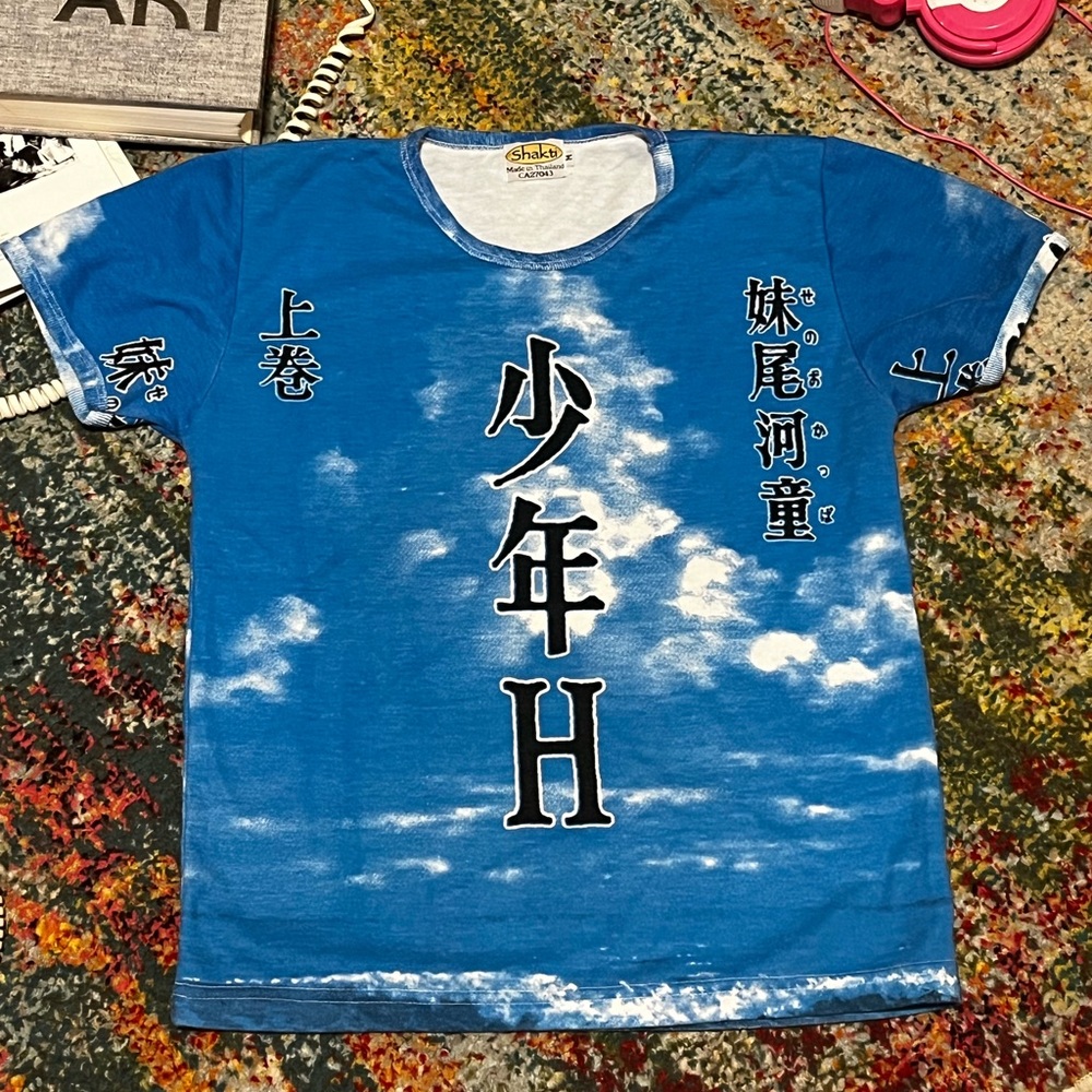Wonderful blue print tee shirt